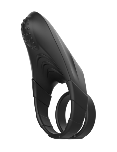 FORTO F-48 VIBRATING PERINEUM DOUBLE C-RING BLACK