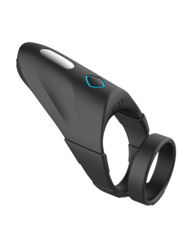 FORTO F-48 VIBRATING PERINEUM DOUBLE C-RING BLACK