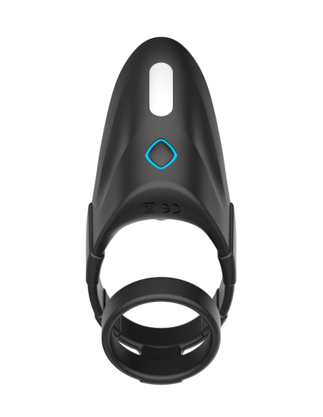 FORTO F-48 VIBRATING PERINEUM DOUBLE C-RING BLACK