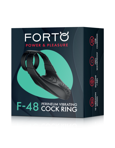 FORTO F-48 VIBRATING PERINEUM DOUBLE C-RING BLACK
