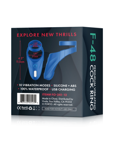 FORTO F-48 VIBRATING PERINEUM DOUBLE C-RING BLUE