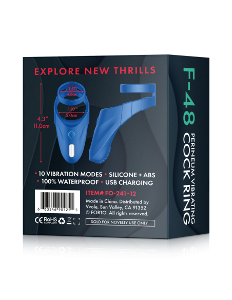 FORTO F-48 PERINEO VIBRADOR DOBLE ANILLO C AZUL