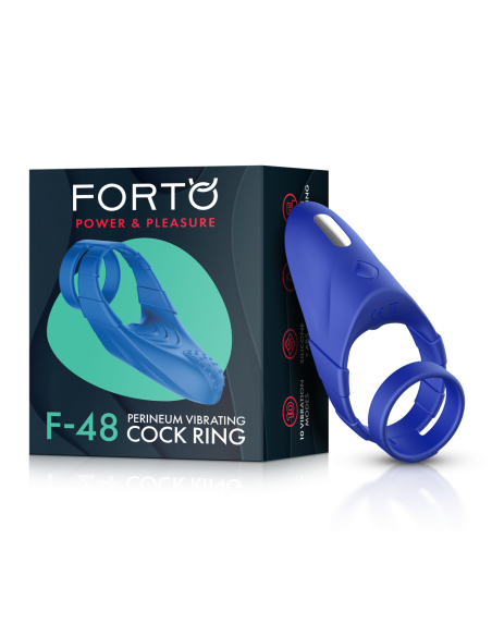 FORTO F-48 VIBRATING PERINEUM DOUBLE C-RING BLUE