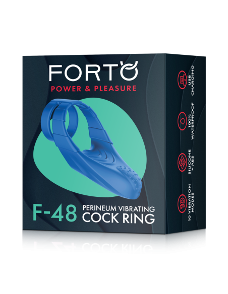 FORTO F-48 VIBRATING PERINEUM DOUBLE C-RING BLUE