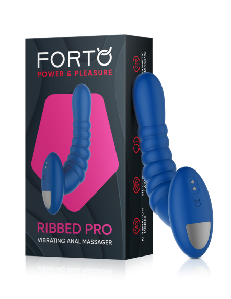 FORTO RIBBED PRO VIBRATING MASSAGER BLUE