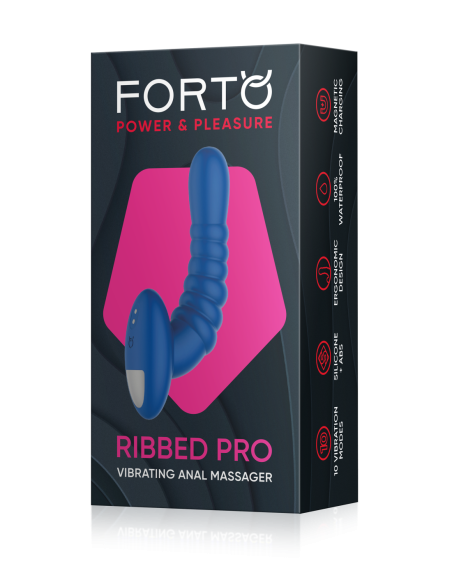 FORTO RIBBED PRO VIBRATING MASSAGER BLUE