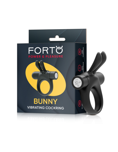 FORTO BUNNY VIBRATING COCKRING BLACK