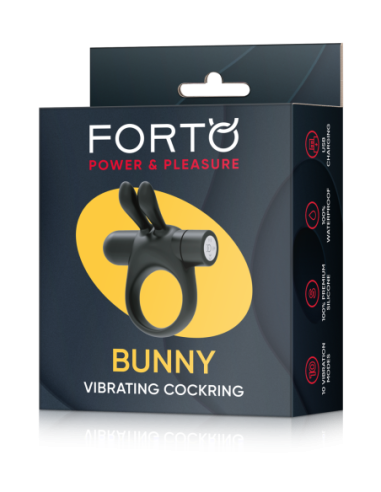 FORTO BUNNY VIBRATING COCKRING BLACK