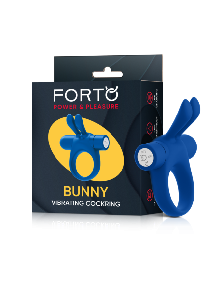 FORTO BUNNY VIBRATING COCKRING BLUE