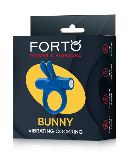 FORTO BUNNY VIBRATING COCKRING BLUE