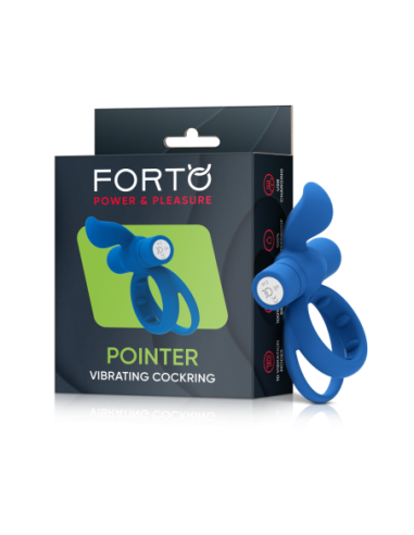 FORTO POINTER VIBRATING COCKRING BLUE