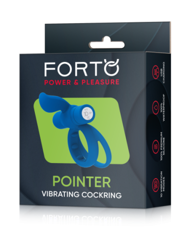 FORTO POINTER VIBRATING COCKRING BLUE