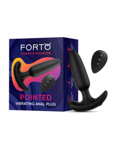 FORTO POINTED VIBRATING  PLUG BLACK