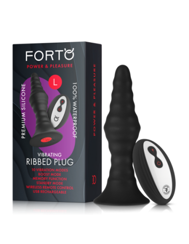 FORTO VIBRATING RIBBED PLUG WITH REMOTE CONTROL...
