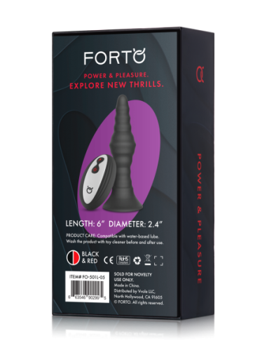 FORTO VIBRATING RIBBED PLUG WITH REMOTE CONTROL...