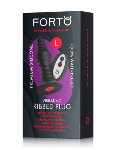 FORTO VIBRATING RIBBED PLUG WITH REMOTE CONTROL...