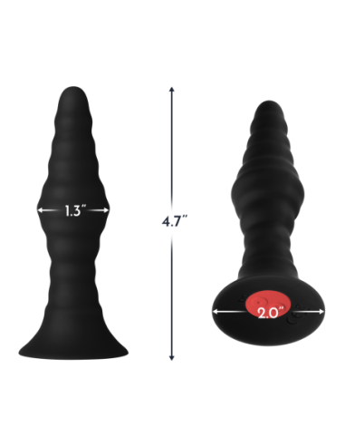 FORTO VIBRATING RIBBED PLUG WITH REMOTE CONTROL...