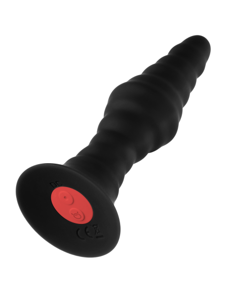 FORTO ENCHUFE VIBRATORIO ACANALADO CON MANDO A DISTANCIA PEQUEÑO NEGRO