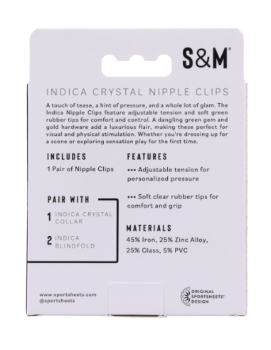 SPORTSHEETS INDICA CRYSTAL NIPPLE CLIPS