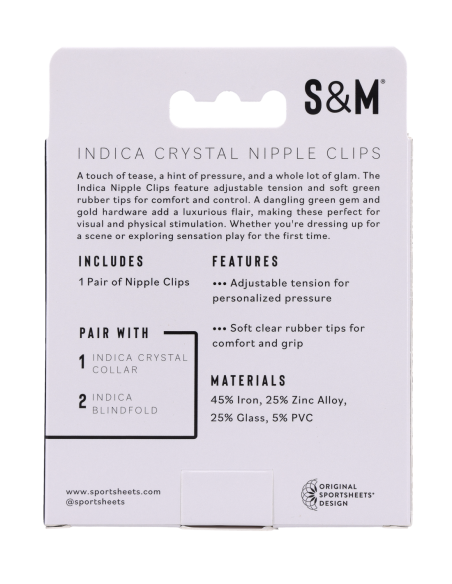 SPORTSHEETS INDICA CRYSTAL NIPPLE CLIPS