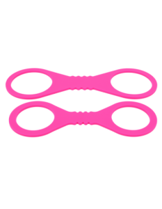SPORTSHEETS SMALL HOT PINK SILICONE CUFFS 2