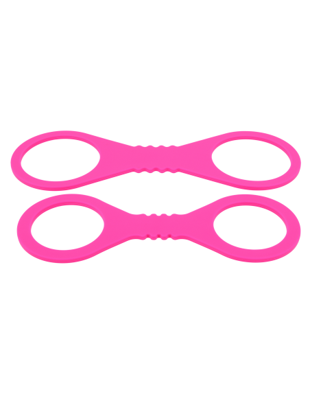 SPORTSHEETS SMALL HOT PINK SILICONE CUFFS