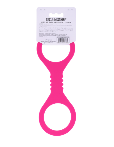 SPORTSHEETS SMALL HOT PINK SILICONE CUFFS
