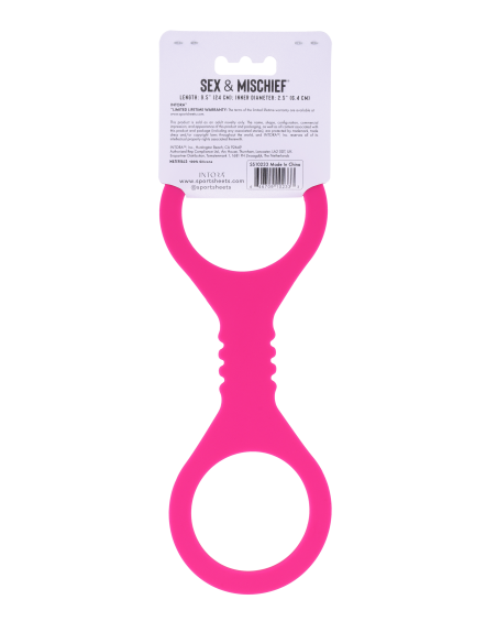 SPORTSHEETS SMALL HOT PINK SILICONE CUFFS