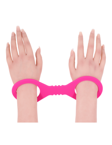 SPORTSHEETS SMALL HOT PINK SILICONE CUFFS