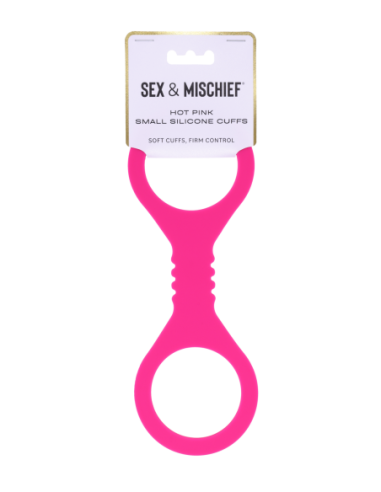 SPORTSHEETS SMALL HOT PINK SILICONE CUFFS
