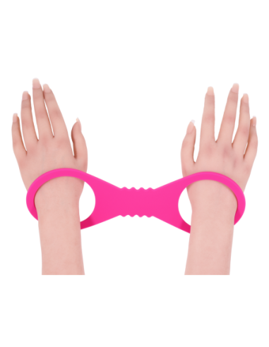 SPORTSHEETS LARGE HOT PINK SILICONE CUFFS