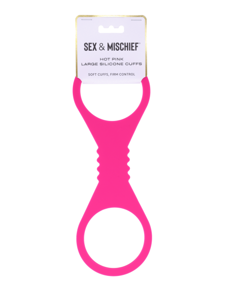SPORTSHEETS LARGE HOT PINK SILICONE CUFFS