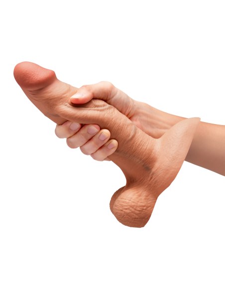 SLIPSKIN REALISTIC SILICONE DILDO 8 INCH GIRTHY MOCHA