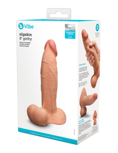 SLIPSKIN REALISTIC SILICONE DILDO 8 INCH GIRTHY...