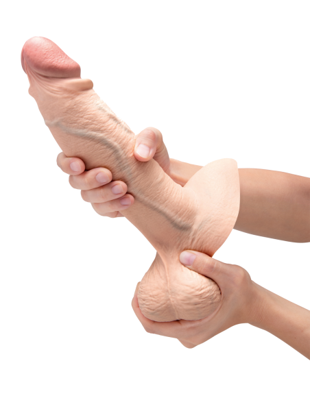 SLIPSKIN REALISTIC SILICONE DILDO 9 INCH GIRTHY CREAM