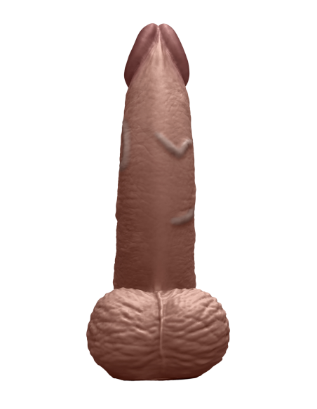 SLIPSKIN REALISTIC SILICONE DILDO 6.5 INCH CURVED BROWN