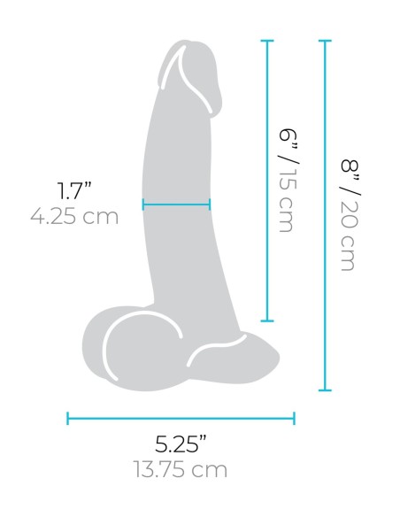 SLIPSKIN REALISTIC SILICONE DILDO 8 INCH CURVED BROWN