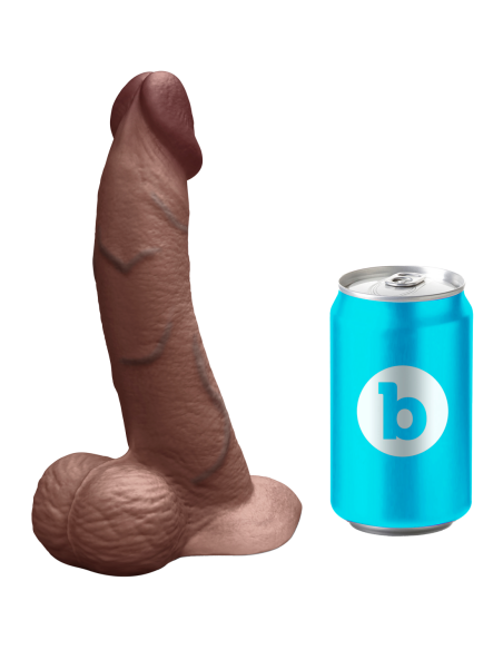 SLIPSKIN REALISTIC SILICONE DILDO 8 INCH CURVED BROWN