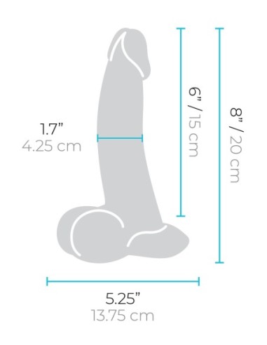 SLIPSKIN REALISTIC SILICONE DILDO 8 INCH CURVED...