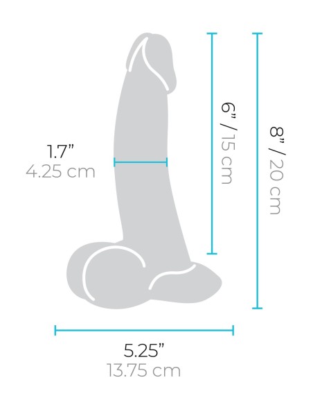 SLIPSKIN REALISTIC SILICONE DILDO 8 INCH CURVED CREAM