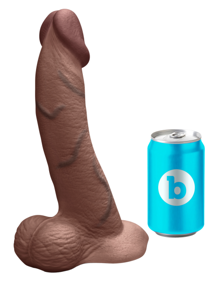 SLIPSKIN REALISTIC SILICONE DILDO 10 INCH CURVED BROWN