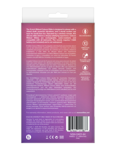 COLOURS RIBBED 5 INCH VIBRATING PINK