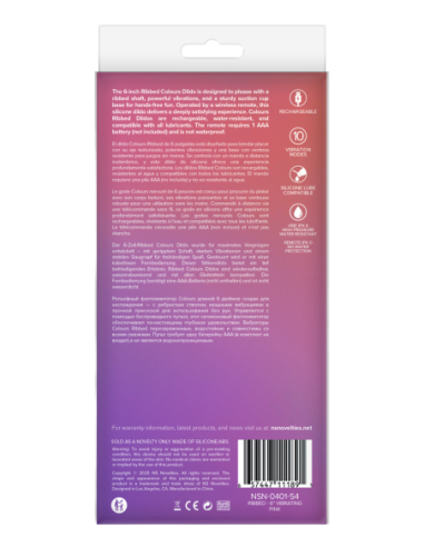 COLOURS RIBBED 6 INCH VIBRATING PINK