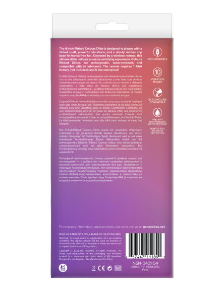 COLOURS RIBBED 6 INCH VIBRATING PINK