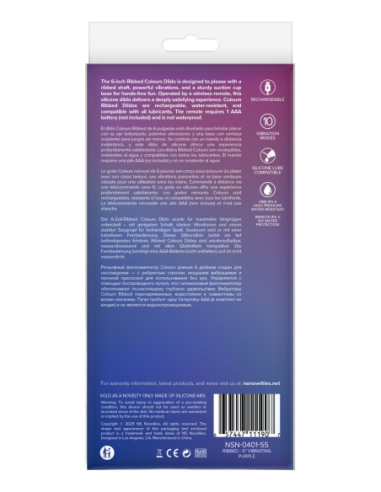 COLOURS RIBBED 6 INCH VIBRATING PURPLE