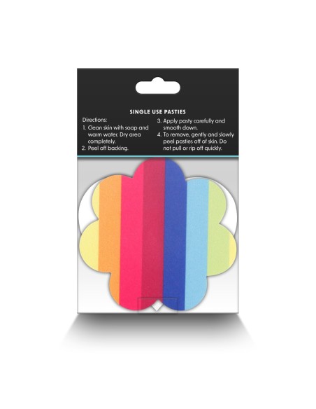 PRETTY PASTIES ORGULLO CORAZÓN Y FLOR ARCO IRIS 2 PAR