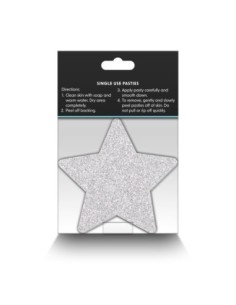 PRETTY PASTIES GLITTER ESTRELLAS ROJO PLATA 2 PAR 2