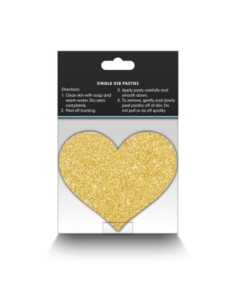 PRETTY PASTIES CORAZONES BRILLO ORO NEGRO 2 PAR 2