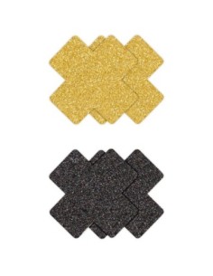PRETTY PASTIES CRUZ GLITTER ORO NEGRO 2 PAR