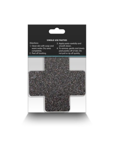 PRETTY PASTIES CRUZ GLITTER ORO NEGRO 2 PAR